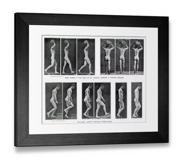 Framed Print : A man walking - some carrying a load on his head, some not. Date: 1880s Framed Print : A man walking - some carrying a load on his head, some not. Date: 1880s