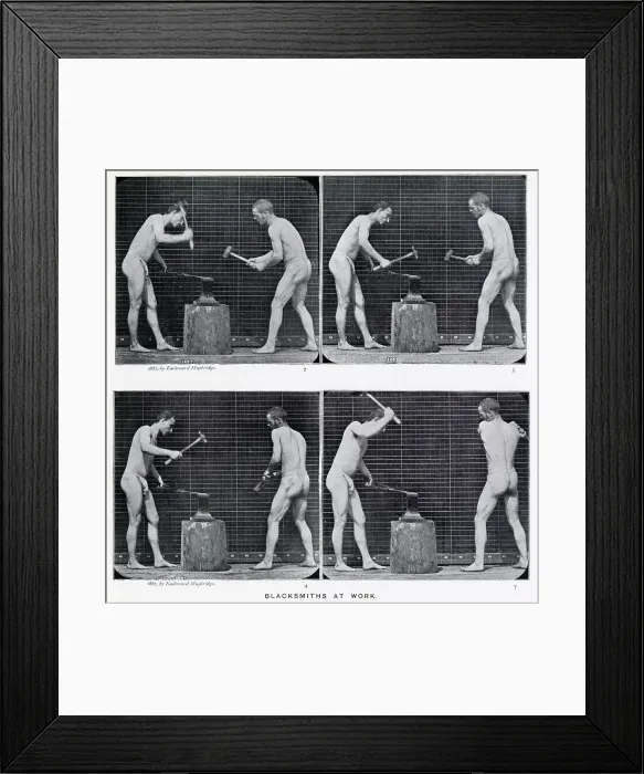 Framed Print : Muybridge - Blacksmiths Framed Print : Muybridge - Blacksmiths