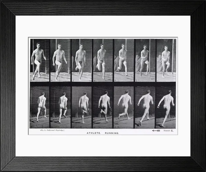 Framed Print : Two sequences of an athlete running. Date: 1887 Framed Print : Two sequences of an athlete running. Date: 1887