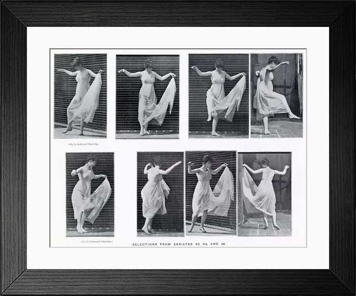 Framed Print : Woman in a long dress turning, etc. first of two Date: 1887 Framed Print : Woman in a long dress turning, etc. first of two Date: 1887