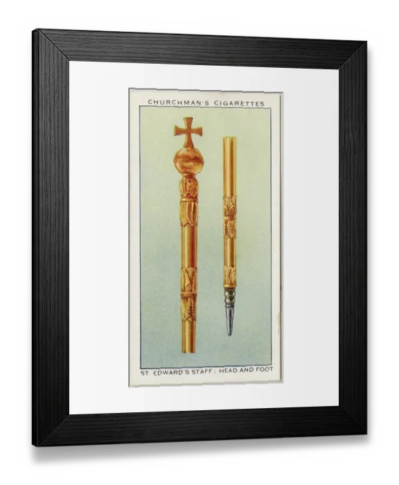 Framed Print : CROWN JEWELS OF ENGLAND St Edward's Staff: head and foot Date: 20th century Framed Print : CROWN JEWELS OF ENGLAND St Edward's Staff: head and foot Date: 20th century