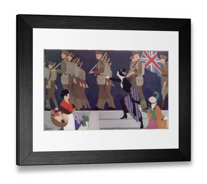 Framed Print : Women admire the brave young men as they march away to death or glory Date: 1915 Framed Print : Women admire the brave young men as they march away to death or glory Date: 1915
