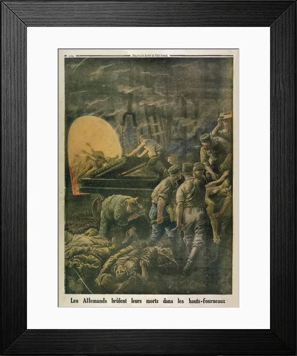 Framed Print : 1916 Germans Burn Bodies Events World War One Framed Print : 1916 Germans Burn Bodies Events World War One