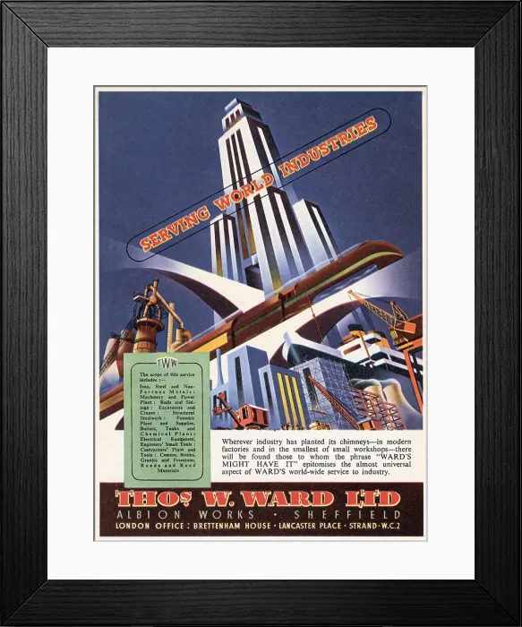 Framed Print : Futuristic advertising art. Date: 1951 Framed Print : Futuristic advertising art. Date: 1951