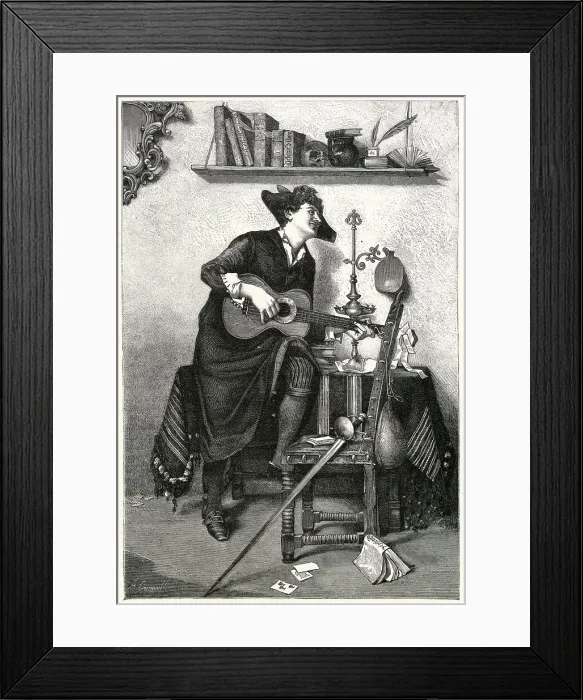 Framed Print : Guitar-Playing in Spain Framed Print : Guitar-Playing in Spain