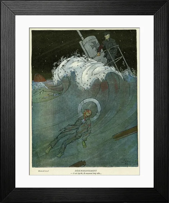 Framed Print : Cartoon, Disenchantment, WW1 Framed Print : Cartoon, Disenchantment, WW1