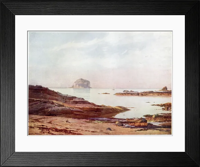 Framed Print : Bass Rock on a tranquil evening Date: 1904 Framed Print : Bass Rock on a tranquil evening Date: 1904