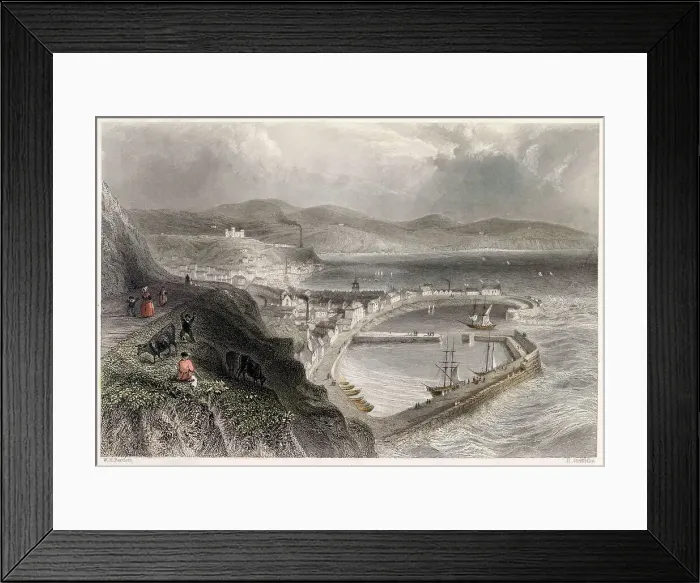 Framed Print : Stonehaven, Kincardine: view of the harbour from above. Date: circa 1835 Framed Print : Stonehaven, Kincardine: view of the harbour from above. Date: circa 1835
