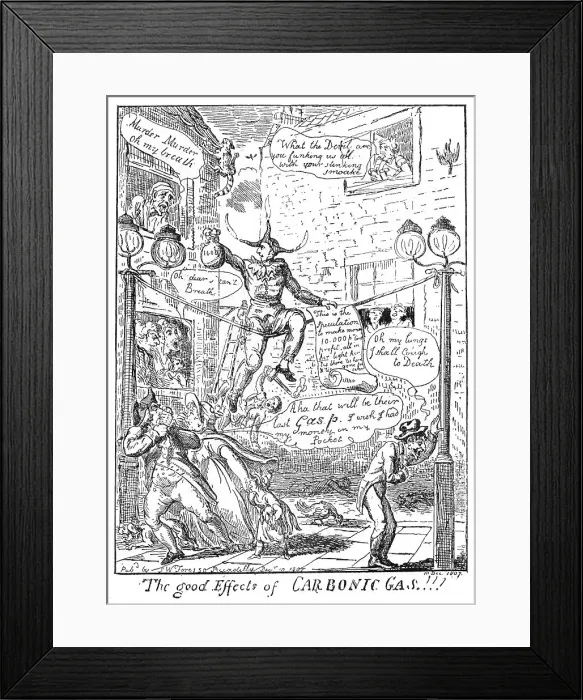 Framed Print : GAS LIGHTING IN 1807 Framed Print : GAS LIGHTING IN 1807