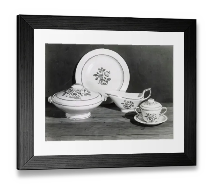 Framed Print : A modern Spode dinner service. This Wineberry design is in lovely colours on a cream background. Designed by T. Hassell. Date: 1930s Framed Print : A modern Spode dinner service. This Wineberry design is in lovely colours on a cream background. Designed by T. Hassell. Date: 1930s