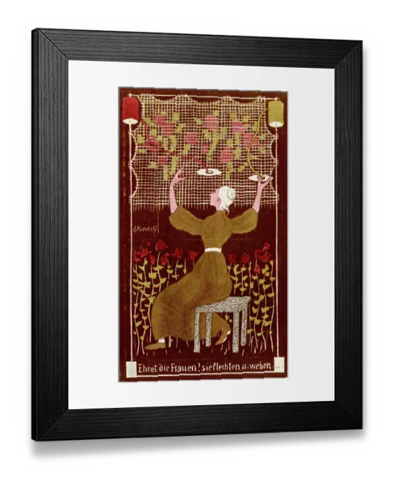 Framed Print : WOMAN WORKING TAPESTRY Framed Print : WOMAN WORKING TAPESTRY