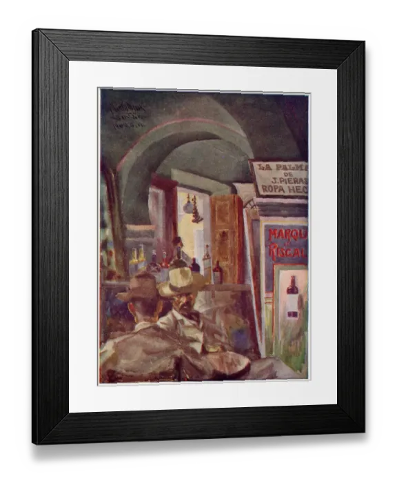 Framed Print : Puerto Rico: inside a cafe. Date: 1909 Framed Print : Puerto Rico: inside a cafe. Date: 1909