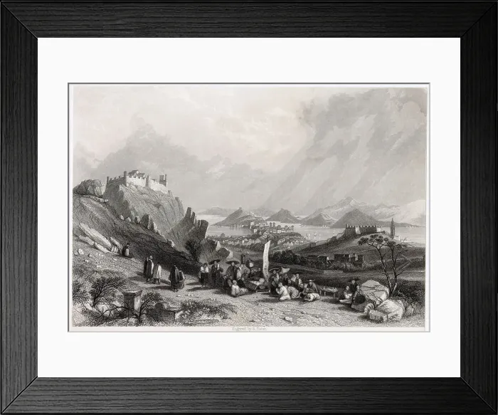 Framed Print : Macao: view from the forts of Heang-Shan. Date: circa 1840 Framed Print : Macao: view from the forts of Heang-Shan. Date: circa 1840