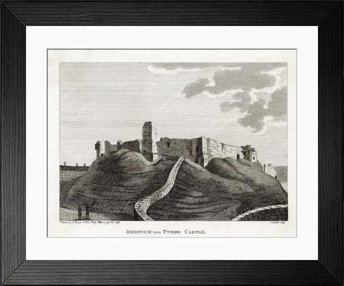 Framed Print : Berwick-upon-Tweed Castle, close to the England / Scotland border. Date: 1790 Framed Print : Berwick-upon-Tweed Castle, close to the England / Scotland border. Date: 1790