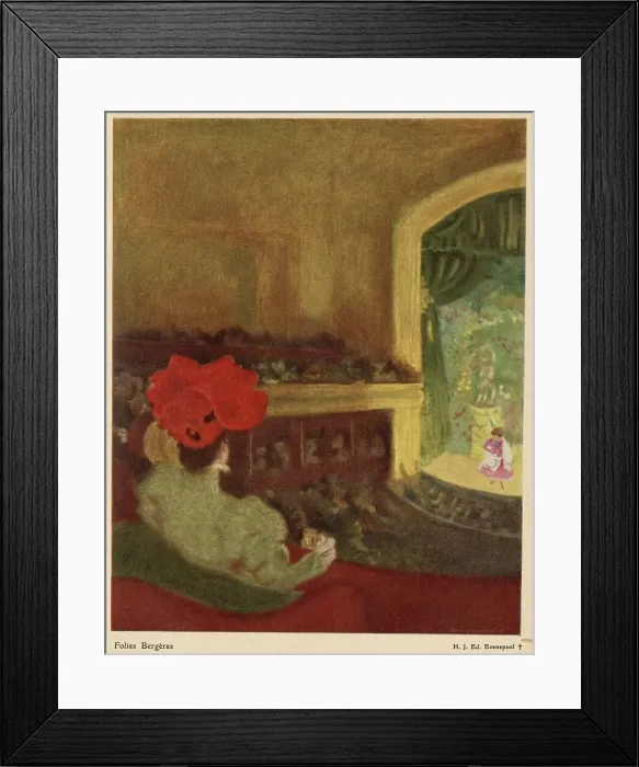 Framed Print : Watching from the gallery at the Folies Bergere in Paris. Date: 1908 Framed Print : Watching from the gallery at the Folies Bergere in Paris. Date: 1908