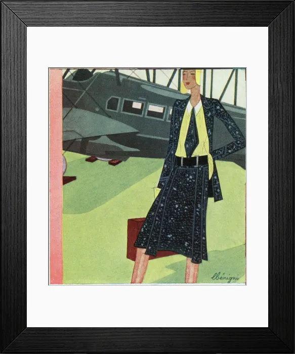 Framed Print : LADY AIR TRAVELLER 1929 Framed Print : LADY AIR TRAVELLER 1929