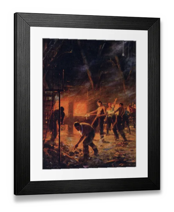 Framed Print : Stokers feed the furnaces of HMS Kent while she pursues the German ship Nurnberg after the Battle of the Falkland Islands. Date: 1914 Framed Print : Stokers feed the furnaces of HMS Kent while she pursues the German ship Nurnberg after the Battle of the Falkland Islands. Date: 1914