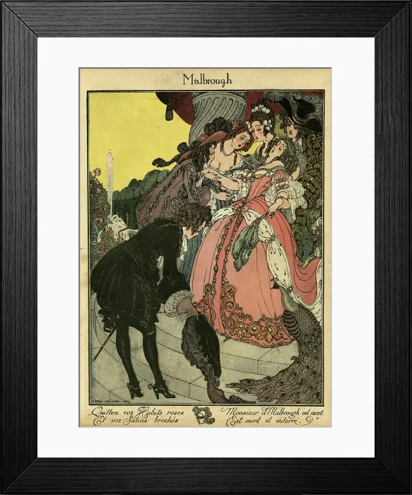 Framed Print : Illustration, Malbrough is going to war Framed Print : Illustration, Malbrough is going to war