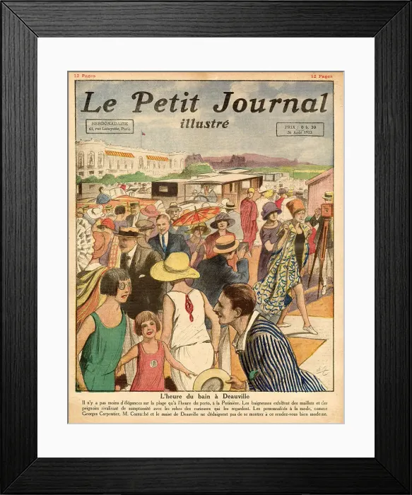 Framed Print : Holidaymakers at Deauville Date: 1923 Framed Print : Holidaymakers at Deauville Date: 1923
