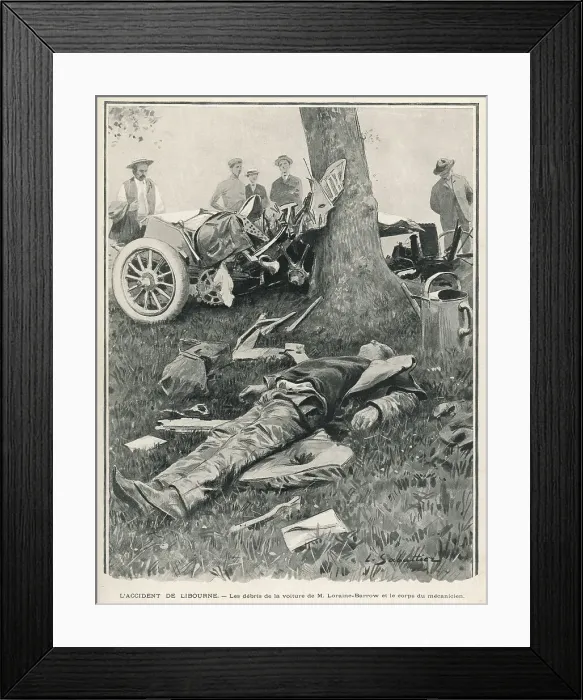 Framed Print : Paris Madrid Race 1903 Transport Motoring Motor Framed Print : Paris Madrid Race 1903 Transport Motoring Motor