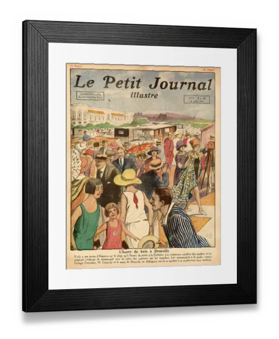 Framed Print : L'heure du bain at Deauville - seemingly, even at this late date there are set hours for your bathing session. Date: 1923 Framed Print : L'heure du bain at Deauville - seemingly, even at this late date there are set hours for your bathing session. Date: 1923