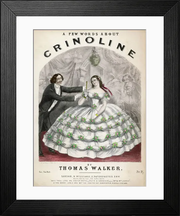 Framed Print : Admirers - Crinoline 1850s Framed Print : Admirers - Crinoline 1850s
