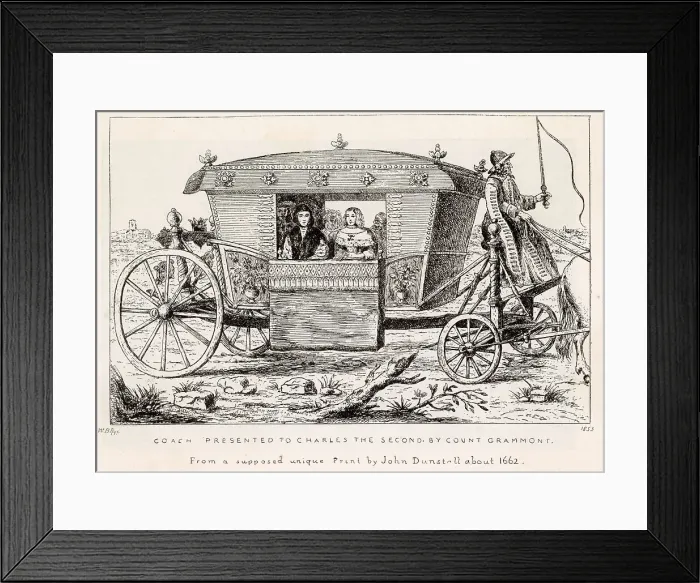 Framed Print : A coach presented to Charles II