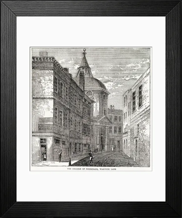 Framed Print : TheCollege of Physicians, Warwick Lane, London. Date: 1868 Framed Print : TheCollege of Physicians, Warwick Lane, London. Date: 1868