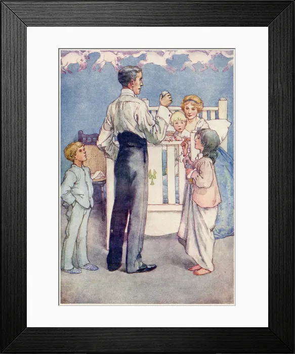 Framed Print : The Darling family in the children's nursery. Date: 1907 Framed Print : The Darling family in the children's nursery. Date: 1907