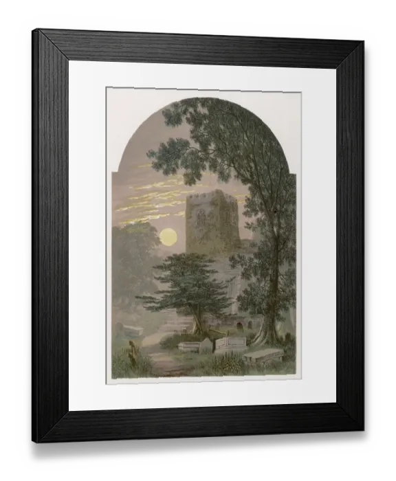 Framed Print : MOONLIT CHURCHYARD Framed Print : MOONLIT CHURCHYARD