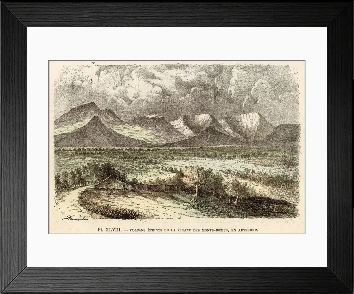 Framed Print : The imposing massif of Les Monts-Dores, in the Auvergne region of central France - hopefully now extinct. Date: circa 1870 Framed Print : The imposing massif of Les Monts-Dores, in the Auvergne region of central France - hopefully now extinct. Date: circa 1870