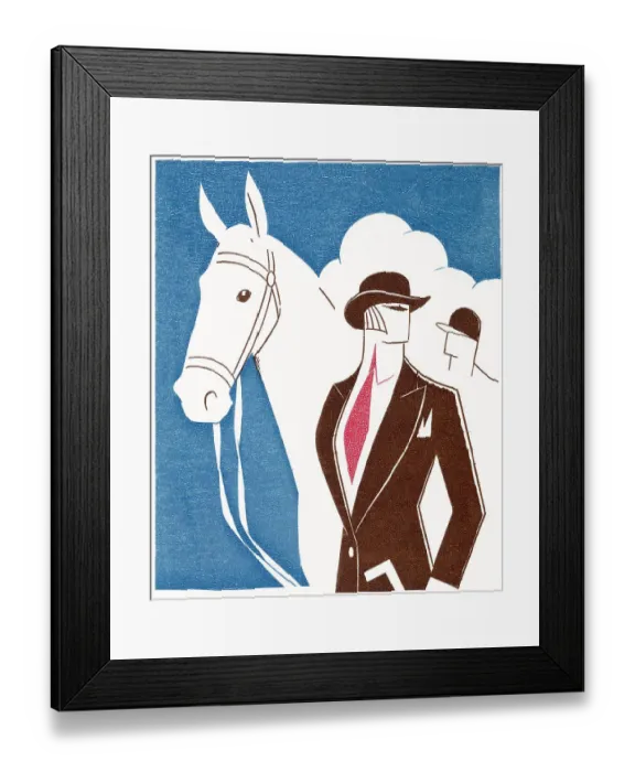 Framed Print : A smart horsewoman poses by her horse. Date: 1928 Framed Print : A smart horsewoman poses by her horse. Date: 1928