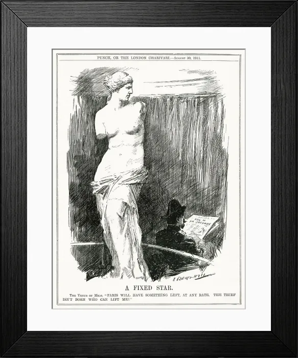 Framed Print : That's the advantage of collecting statuary, it's not as easy to steal as the Mona Lisa. Date: 1911 Framed Print : That's the advantage of collecting statuary, it's not as easy to steal as the Mona Lisa. Date: 1911