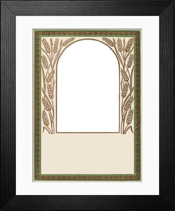 Framed Print : Ears of corn make a simple surround. Date: circa 1870 Framed Print : Ears of corn make a simple surround. Date: circa 1870