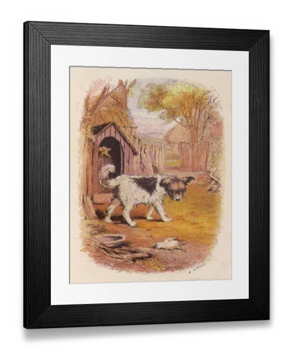 Framed Print : DOG AND DEAD BIRD Framed Print : DOG AND DEAD BIRD