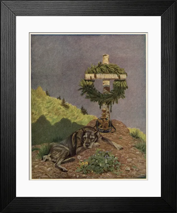 Framed Print : SOLDIER'S DOG MOURNS Framed Print : SOLDIER'S DOG MOURNS