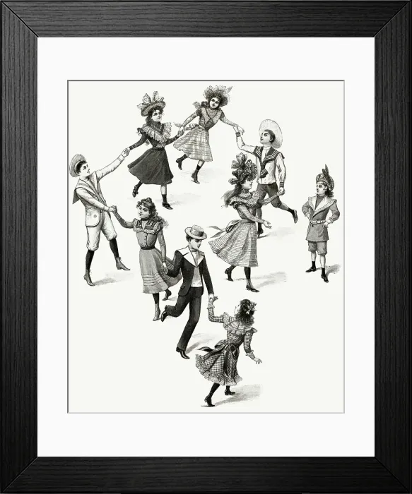 Framed Print : Late Victorians children's fashion 1899 Framed Print : Late Victorians children's fashion 1899