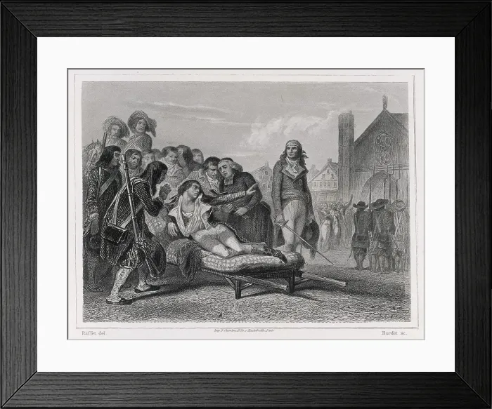 Framed Print : BONCHAMP DIES 1793 Framed Print : BONCHAMP DIES 1793