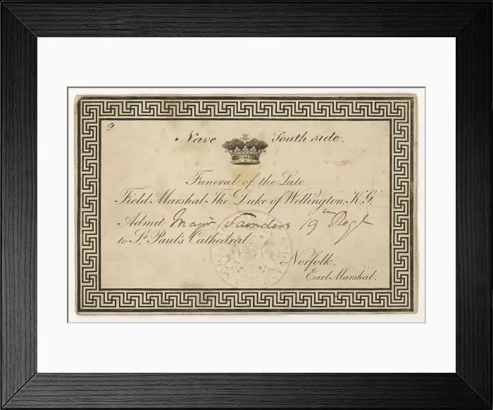 Framed Print : FUNERAL CARD: WELLINGTON Framed Print : FUNERAL CARD: WELLINGTON