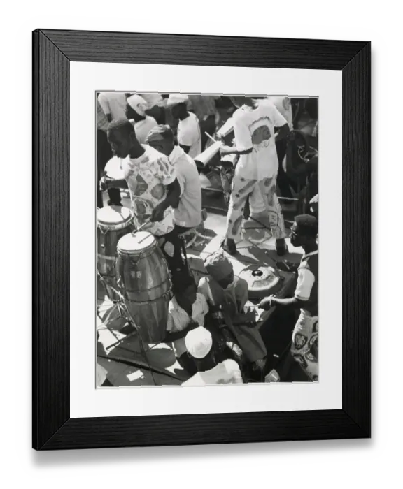Framed Print : An oil drum band playing festive music at the annual Port of Spain Carnival, Trinidad, West Indies. Date: 1968 Framed Print : An oil drum band playing festive music at the annual Port of Spain Carnival, Trinidad, West Indies. Date: 1968
