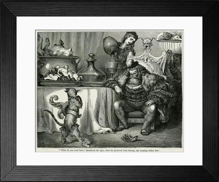 Framed Print : Puss in Boots - the Ogre - Nursery Tale Framed Print : Puss in Boots - the Ogre - Nursery Tale