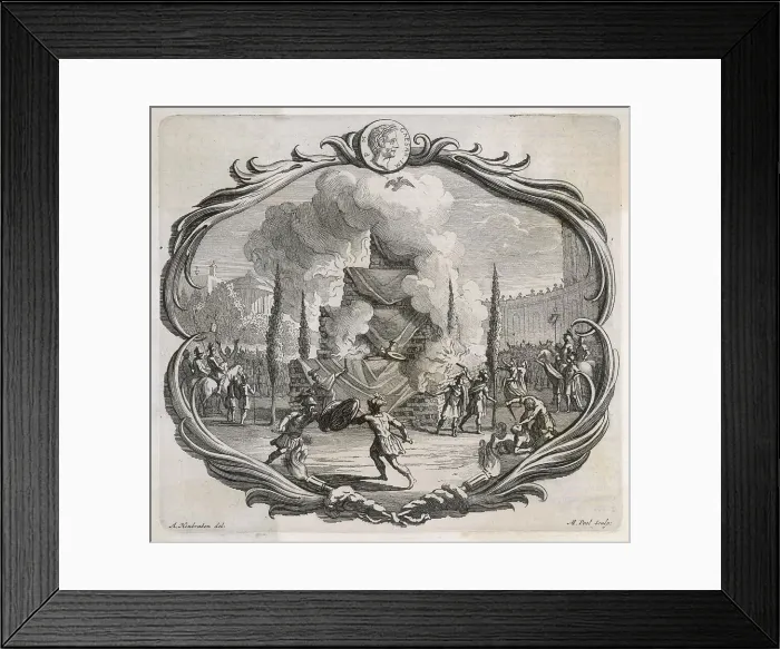 Framed Print : CAESAR'S PYRE / HOUBRAKEN Framed Print : CAESAR'S PYRE / HOUBRAKEN