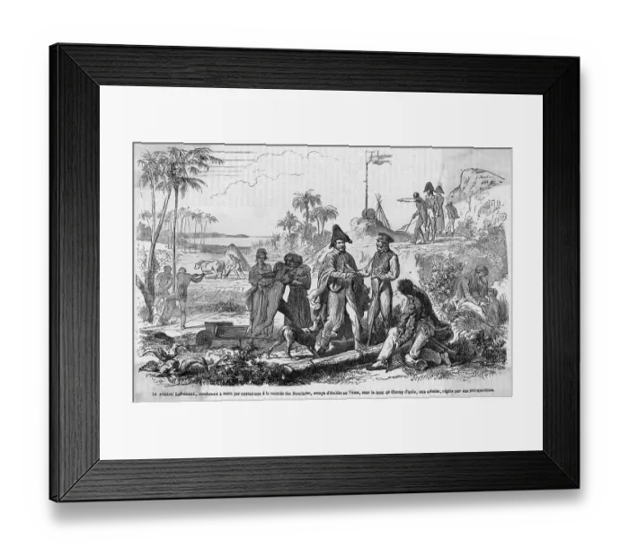 Framed Print : FRENCH OFFICERS IN TEXAS Framed Print : FRENCH OFFICERS IN TEXAS