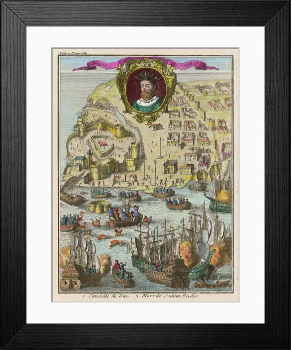 Framed Print : PORTUGUESE TAKE DIU 1509 Framed Print : PORTUGUESE TAKE DIU 1509