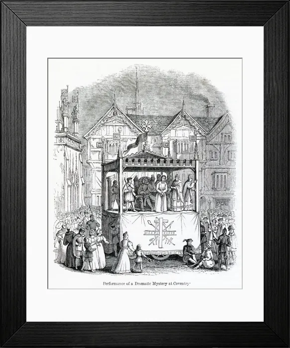 Framed Print : Pageants or dramatic mysteries anciently performed at Coventry Date: 16th century Framed Print : Pageants or dramatic mysteries anciently performed at Coventry Date: 16th century