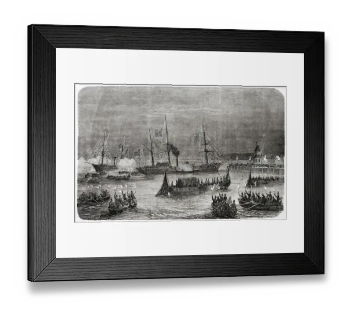 Framed Print : The mortal remains of Frederik VII are brought to Copenhagen. Date: 1864 Framed Print : The mortal remains of Frederik VII are brought to Copenhagen. Date: 1864