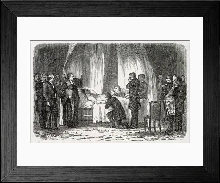Framed Print : The death of Leopold I, uncle of queen Victoria and first king of Belgium. Date: 1865