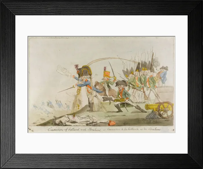 Framed Print : Satirical cartoon, Evacuation of Holland and Brabant Framed Print : Satirical cartoon, Evacuation of Holland and Brabant