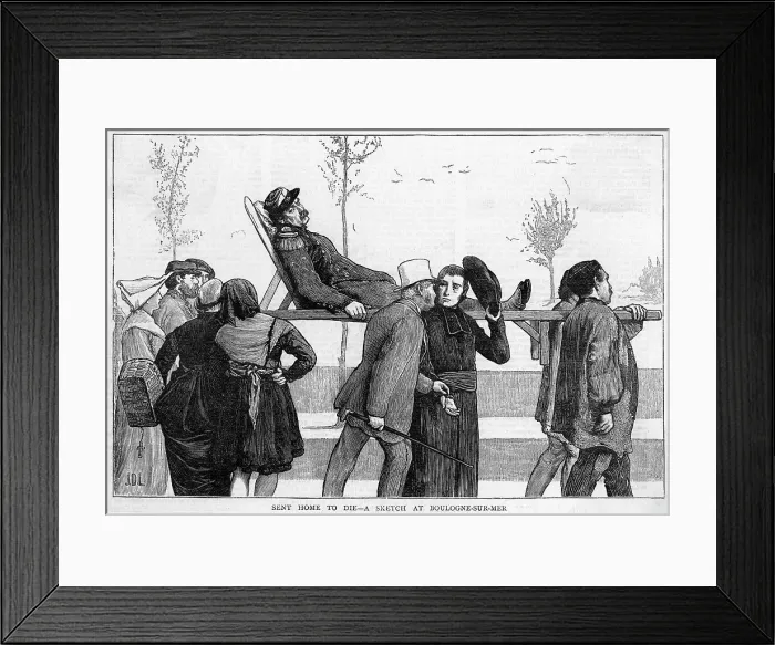 Framed Print : Casualty sent home to die 1871 Framed Print : Casualty sent home to die 1871