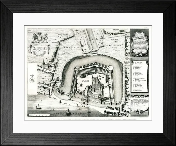 Framed Print : Tower of London and surrounding area 1597 Framed Print : Tower of London and surrounding area 1597